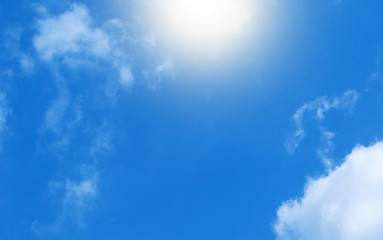  Blue sky and morning sun