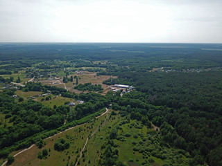 Fototapeta na wymiar Rural landscape. Aerial drone view. 