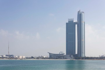 Abu Dhabi beach and skyscrapers