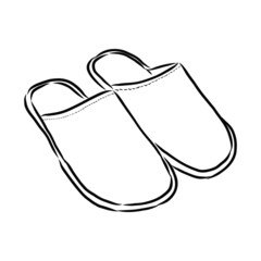 pair of slippers shoes isolated on white background