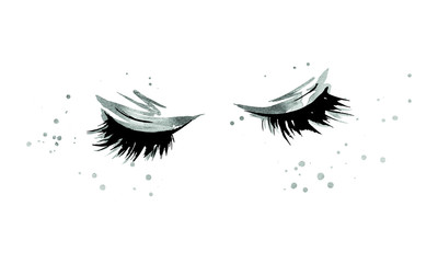 Illustration of beautiful long eyelashes.