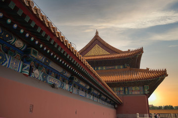 Fototapeta na wymiar exterior of the Forbidden City in Beijing