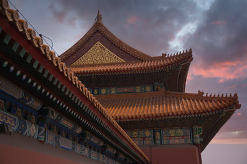Fototapeta na wymiar exterior of the Forbidden City in Beijing