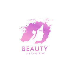 Obraz na płótnie Canvas Vector silhouette of a girl in profile template logo or an abstract concept for beauty salons, spa, cosmetics, fashion and beauty