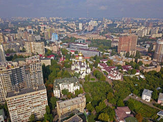 Obraz premium Aeiral drone view. Pokrovsky convent in Kiev.