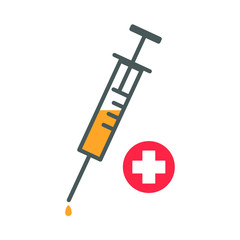 Obraz premium Syringe icon vector , medical instrument