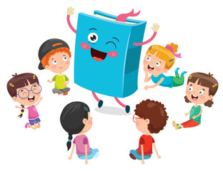 Little Students Playing With Book