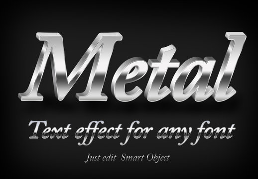 3D Metallic Text Effect Mockup