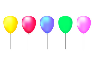 Set collection of balloons isolated on white background. Vector design for use element cover, banner, greeting card celebration event