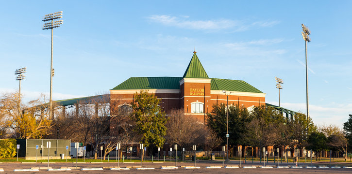 Waco, TX / USA: Baylor Ballpark used for baseball, on the campus of Baylor University