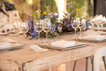 Decoración de mesas para banquetes
