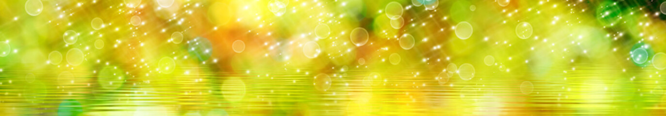 image of beautiful abstract natural background..Blurred natural water background..Green stylized balls over the water.