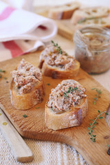 French rillettes, meat spread
