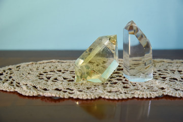 Quartz on the Table Used in Crystal Healing