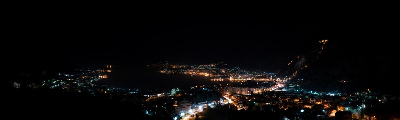 Fototapeta premium night panorama of the old town of Kotor