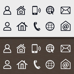 Set 3 icon communication design sign card vc social media network