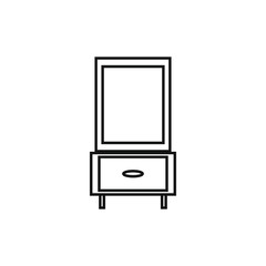 vector icon with room furniture shape with mirror