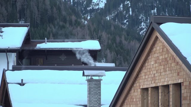 Snow covered rooftops at Sankt Anton Arlberg Austria