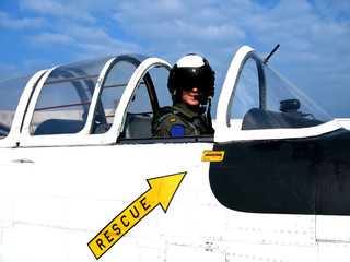 navy pilot in a jet