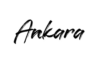 Fototapeta na wymiar capital Ankara typography word hand written modern calligraphy text lettering