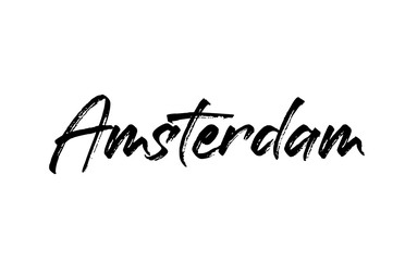 capital Amsterdam typography word hand written modern calligraphy text lettering