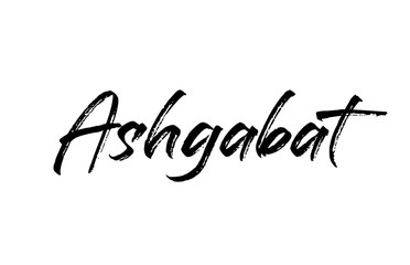 capital Ashgabat typography word hand written modern calligraphy text lettering