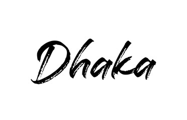 capital Dhaka typography word hand written modern calligraphy text lettering