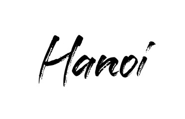 Fototapeta premium capital Hanoi typography word hand written modern calligraphy text lettering