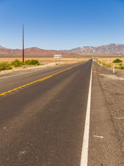 American wilderness, an empty state road, Nevada, USA.