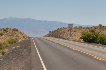 American wilderness, an empty state road, Nevada, USA.