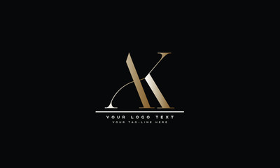 Fototapeta AK KA ,A ,K  Letter Logo Design with Creative Modern Trendy Typography obraz