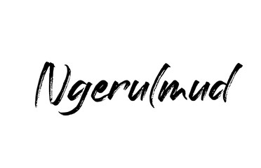 capital Ngerulmud typography word hand written modern calligraphy text lettering
