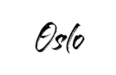capital Oslo typography word hand written modern calligraphy text lettering