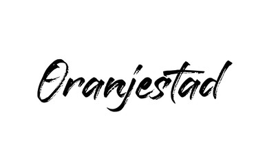 Fototapeta na wymiar capital Oranjestad typography word hand written modern calligraphy text lettering