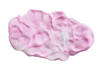Pink cloud of pink air mass for sculpting. Plasticine. Isolate