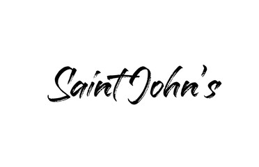 capital Saint John typography word hand written modern calligraphy text lettering