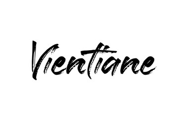 capital Vientiane typography word hand written modern calligraphy text lettering