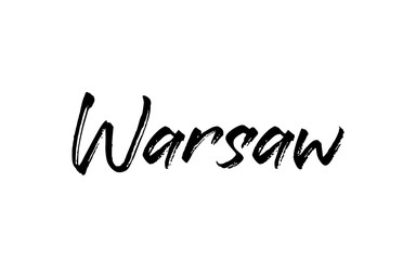 Fototapeta na wymiar capital Warsaw typography word hand written modern calligraphy text lettering
