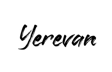 Fototapeta na wymiar capital Yerevan typography word hand written modern calligraphy text lettering