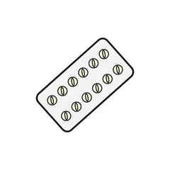 vector icon of pills with simple shapes