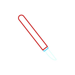 vector icon of surgeon scalpel with simple shapes