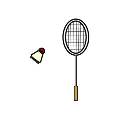 vector icon of badminton racket with simple shapes