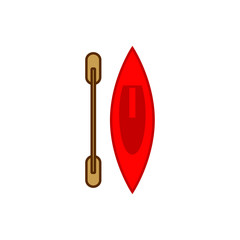 vector icon of canoe with simple shapes