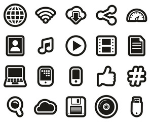 Download Icons White On Black Sticker Set Big