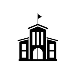 Building school icon vector.