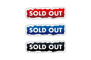 Sold out paper realistic design illustration, background, web banner design, discount card, promotion, flyer layout, ad, advertisement, printing media.