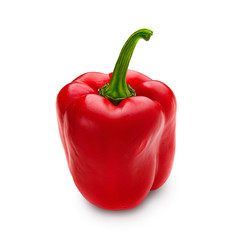 Red pepper. Sweet pepper. Close-up bell pepper isolated on a white background.