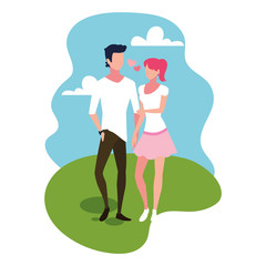 couple in love, man and woman showing affection