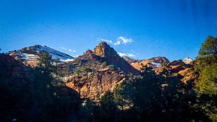 Zion with snow