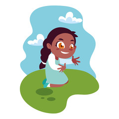 cute girl smiling and playing outdoors